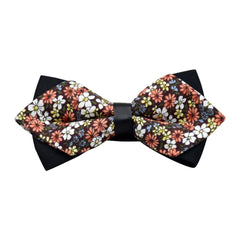 Men's Colorful Floral 100% Soft Cotton Pre-Tied Bow Tie - Amedeo Exclusive