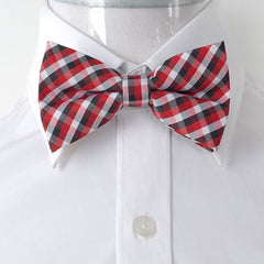Men's Red White & Black 2 Silk Pre-Tied Bow Tie - Amedeo Exclusive