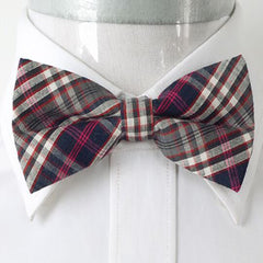 Men's  Blue & Pink Nova Plaid Pre-Tied Bow Tie - Amedeo Exclusive