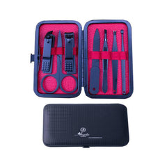 Unisex Stainless Steel 7 Pieces Red Manicure & Pedicure Set - Amedeo Exclusive