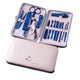 Unisex Stainless Steel 15 Piece Sets Metallic Blue Manicure Pedicure Set - Amedeo Exclusive