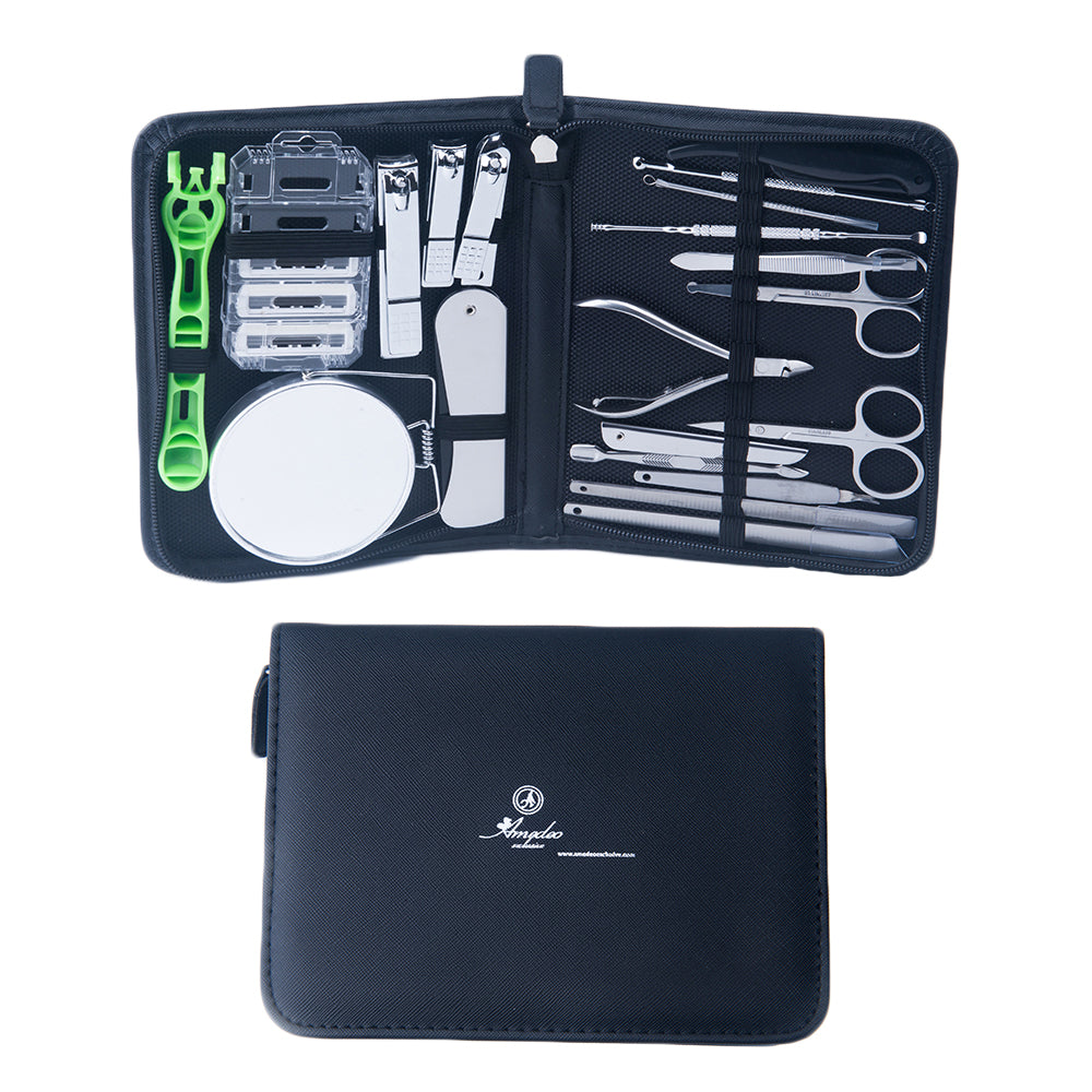 Unisex Stainless Steel 20 Piece Manicure & Pedicure Set - Amedeo Exclusive