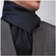 Unisex Navy Blue Dress Scarves for Winter Made of Silk Blend - Amedeo Exclusive
