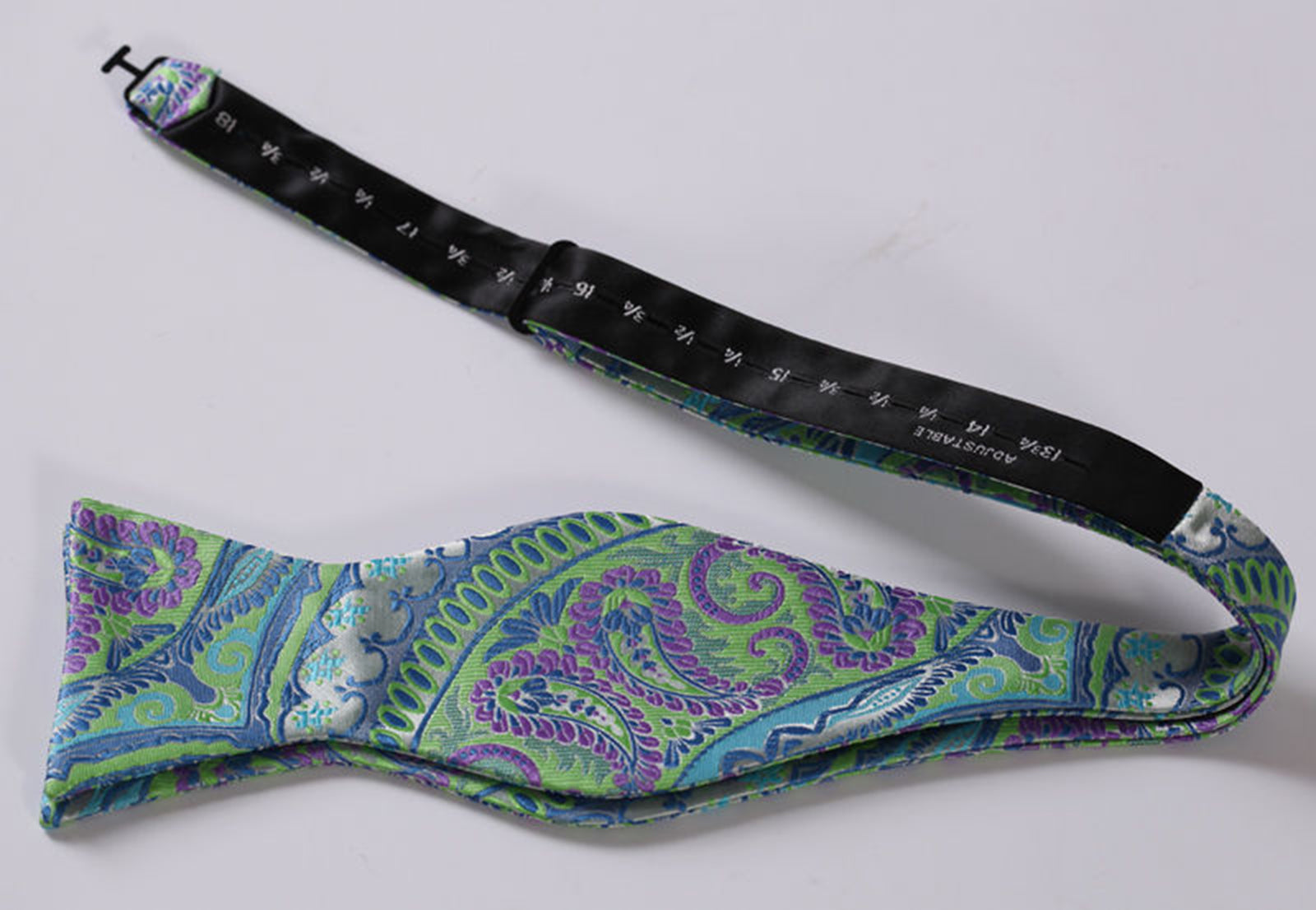 Green Light Mens Silk Self tie Bow Tie with Pocket Squares Set - Amedeo Exclusive