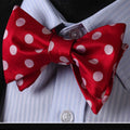 Polka Dots Silk Self Bow Tie Matching Pocket Handkerchief - Amedeo Exclusive