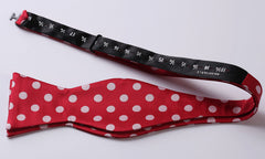 Polka Dots Silk Self Bow Tie Matching Pocket Handkerchief - Amedeo Exclusive