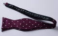 Burgundy Mens Silk Self tie Bow Tie with Pocket Squares Set - Amedeo Exclusive