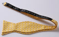 Men's Silk Solid Yellow Self Bow Tie & Pocket Square Handkerchief - Amedeo Exclusive