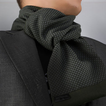 Unisex Green Black Soft Fashion Dress Scarves for Winter Made of Silk Blend - Amedeo Exclusive