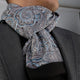 Unisex Gray Blue Paisley Soft Fashion Dress Scarves for Winter Made of Silk Blend - Amedeo Exclusive