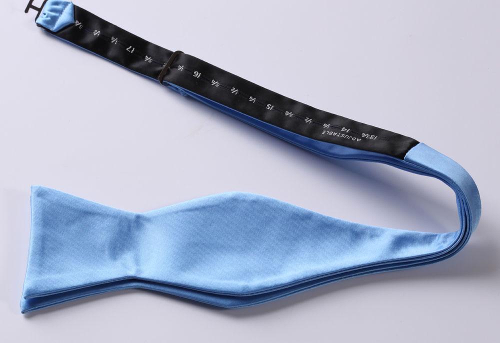 Baby Blue Mens Silk Self tie Bow Tie with Pocket Squares Set - Amedeo Exclusive