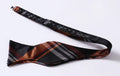 Orange Black Mens Silk Self tie Bow Tie with Pocket Squares Set - Amedeo Exclusive