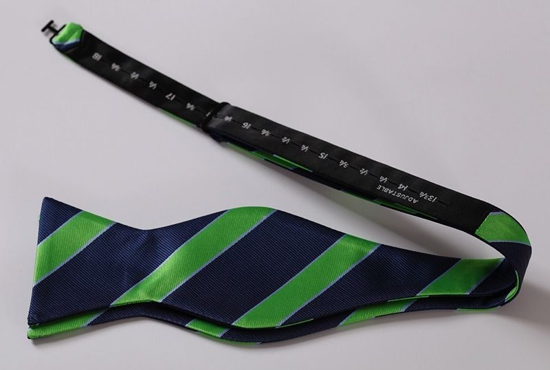 Green Blue Mens Silk Self tie Bow Tie with Pocket Squares Set - Amedeo Exclusive