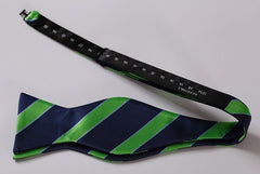 Green Blue Mens Silk Self tie Bow Tie with Pocket Squares Set - Amedeo Exclusive