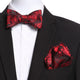 Men's Red And Black Floral Silk Self Bow Tie - Amedeo Exclusive