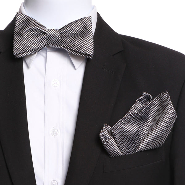 All black tux on sale with silver bow tie