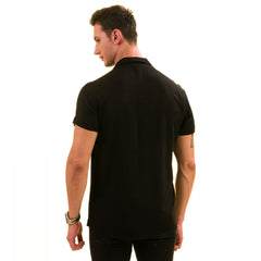Black Solid European Made & Designed Hawaiian Summer Shirts For Men