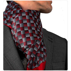 Unisex Silk & Suede Soft Long Fashion Checker Scarf - Amedeo Exclusive
