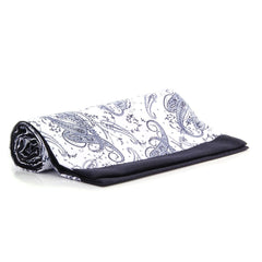 Black White Paisley Mens Silk Scarf - Designer neck scarf for winters - Amedeo Exclusive