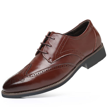Men's Comfortable Modern Leather Lace Up Oxford Dress Casual Shoes Brown - Amedeo Exclusive