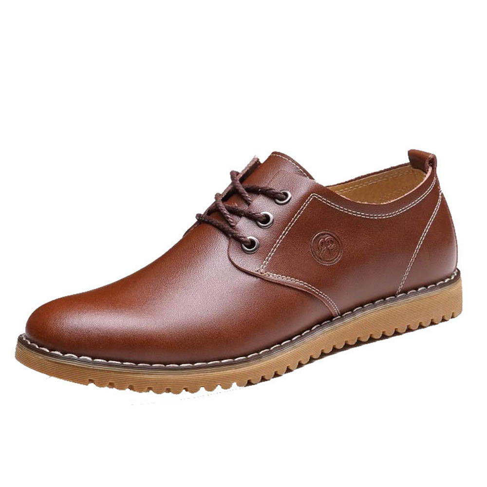 men's comfortable walking modern Leather Lace up Oxford dress casual shoes Brown - Amedeo Exclusive