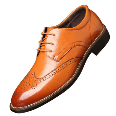 men's comfortable walking modern Leather Lace up Oxford dress casual shoes Tan - Amedeo Exclusive