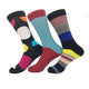 Men's Ball Printed Stripe Plain 3pk Assorted Bundle Soft Colorful Socks - Amedeo Exclusive