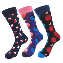 Men's New 3pk Assorted Bundle Soft Colorful Socks - Amedeo Exclusive