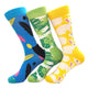 Men's Feather Leaf Rabbit Printed 3pk Assorted Bundle Colorful Socks - Amedeo Exclusive