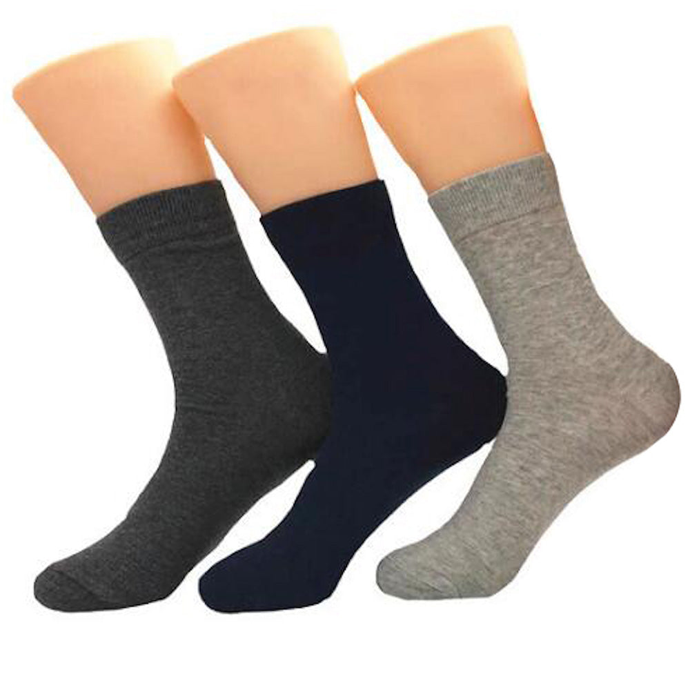Men's Plain Color 3pk Assorted Bundle Soft Colorful Socks - Amedeo Exclusive