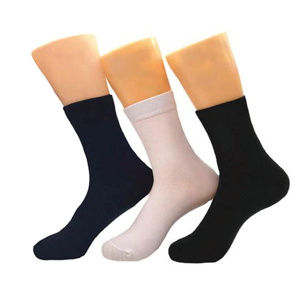 Men's Plain Three Color 3pk Assorted Bundle Soft Elastic Colorful Socks - Amedeo Exclusive