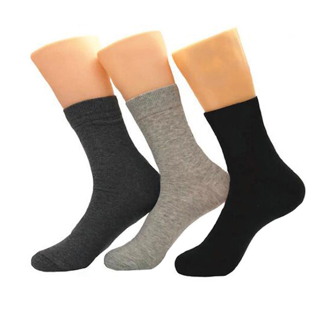 Men's Plain Three Color 3pk Assorted Bundle Soft Colorful Socks - Amedeo Exclusive