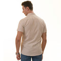 Beige inside different Paisley  Short Sleeve Button up Shirts - Tailored Slim Fit Cotton Dress Shirts