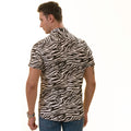 Black & White Zebra Shirt  Designer Paisley  Short Sleeve Button up Shirts - Tailored Slim Fit Cotton Dress Shirts