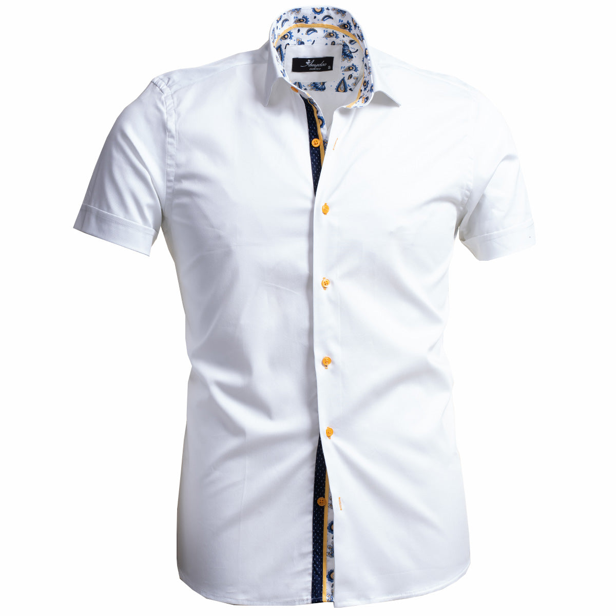 Mens Short Sleeve Button up Shirts - Tailored Slim Fit Cotton Dress Shirts