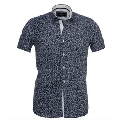 Men's Button Down Short Sleeve Shirt | Men's Tailor Fit Cotton Dress Shirts - Amedeo Exclusive