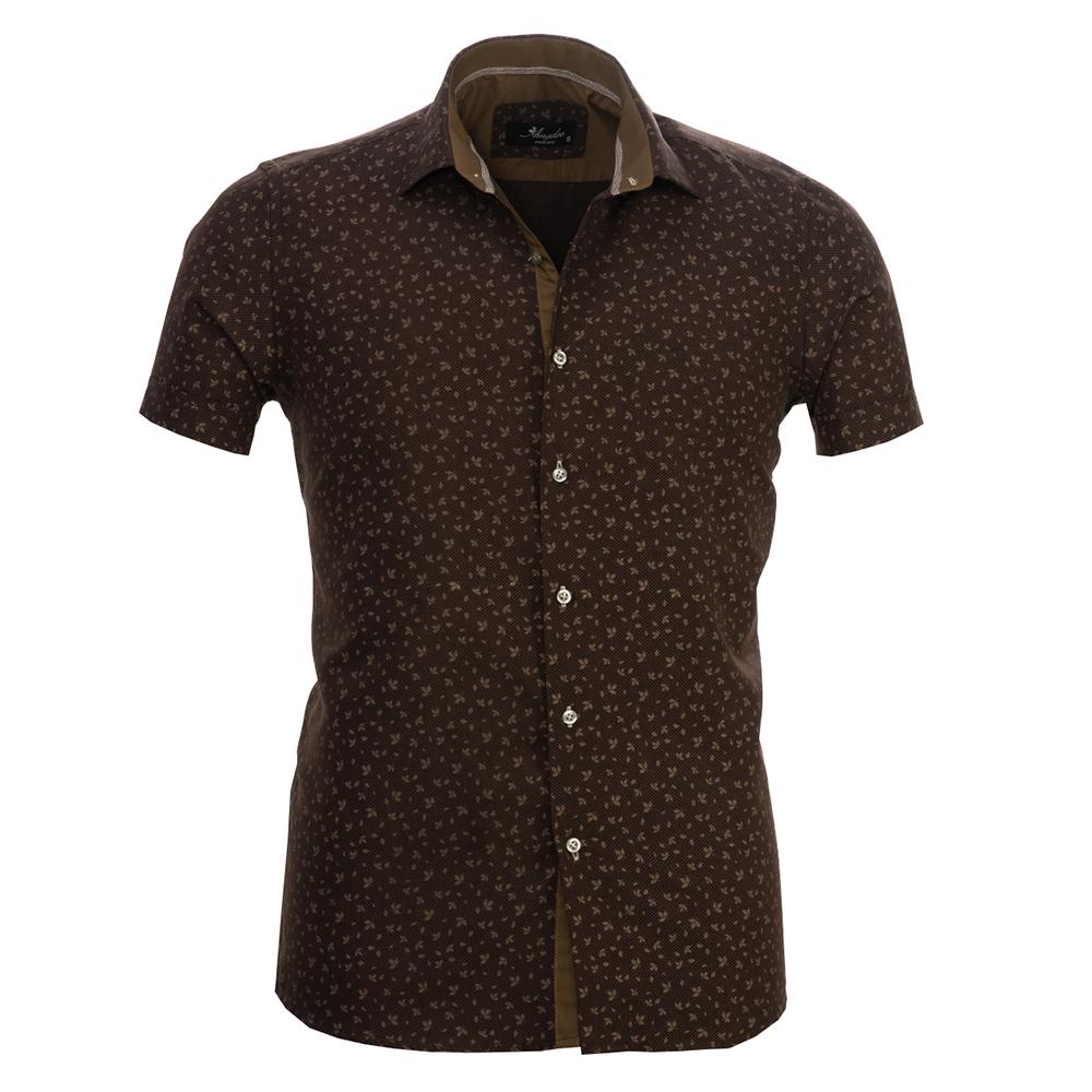 Men's Button Down Short Sleeve Shirt Men's Tailor Fit Cotton Dress Shirts - Amedeo Exclusive