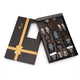 Men's Elastic Y Black Grey Checkers Strap Dual Clip on High Quality Premium Suspenders - Amedeo Exclusive