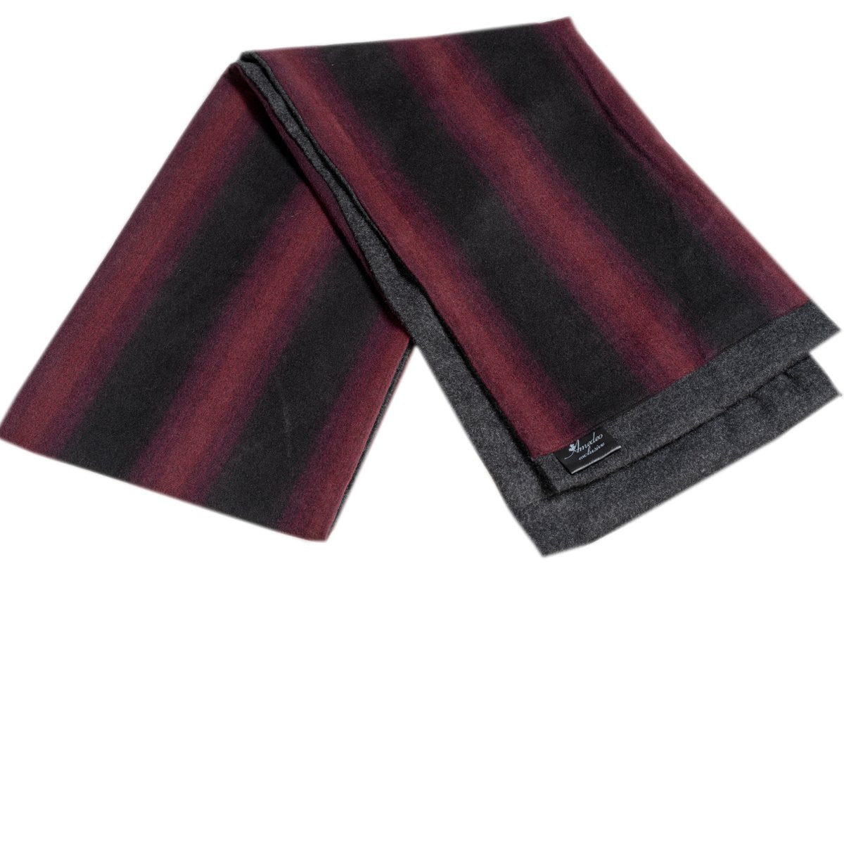 Men's Soft Wool Warm & Comfortable Burgundy Check Scarf - Amedeo Exclusive