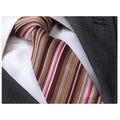 Multi Color Stripes Mens Designer Silk Necktie with Gift Box - Premium Quality made in Europe - Amedeo Exclusive