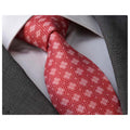 Red White Mens Designer Silk Necktie with Gift Box - Premium Quality made in Europe - Amedeo Exclusive