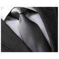 Solid Gray Mens Designer Silk Necktie with Gift Box - Premium Quality made in Europe - Amedeo Exclusive