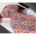 Orange Blue Paisley Mens Designer Silk Necktie with Gift Box - Premium Quality made in Europe - Amedeo Exclusive