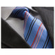 Men's jacquard Blue with Red Black & Pink Lines Premium Neck Tie With Gift Box - Amedeo Exclusive