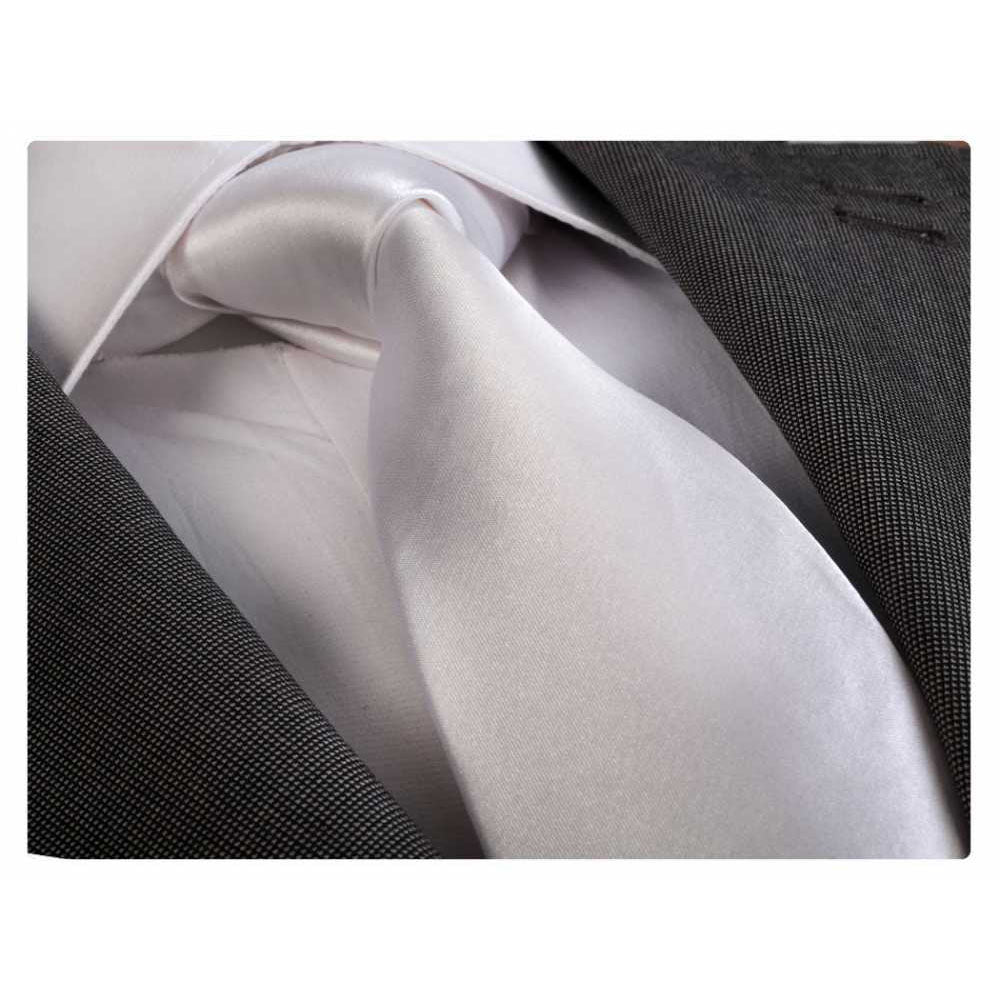 Men's jacquard White Premium Neck Tie With Gift Box - Amedeo Exclusive