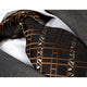 Men's jacquard Black Brown Squares Premium Neck Tie With Gift Box - Amedeo Exclusive