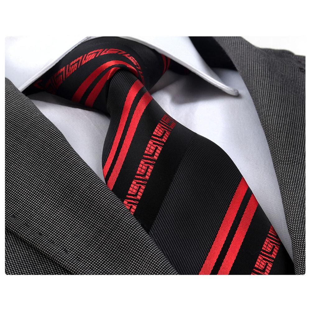 Brown Black Mens Designer Silk Necktie with Gift Box - Premium Quality made in Europe - Amedeo Exclusive