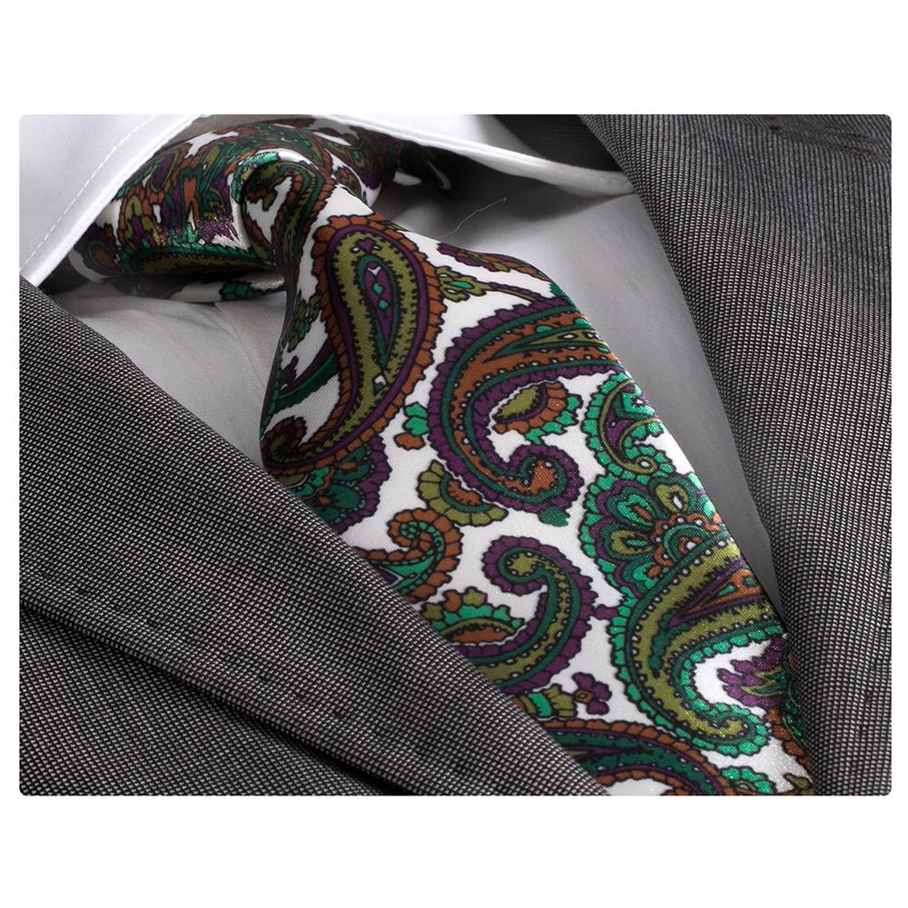 Amedeo Exclusive Men's Fashion Multicolor Flowers Silk Neck Tie With Gift Box - Amedeo Exclusive