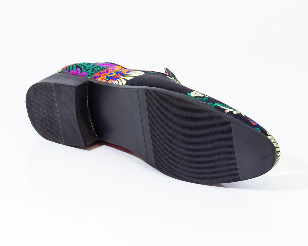 Premium Black Multicolor Floral Loafers for men designer slip on casual / dress shoes – Luxury - Amedeo Exclusive