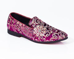 Premium Pink Multicolor Floral  Loafers for men designer slip on casual / dress shoes – Luxury - Amedeo Exclusive